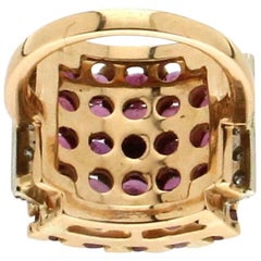 Rubies Gold Diamonds Cocktail Ring
