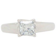 Tolkowsky 14K & Platinum .70ct Princess Cut Diamond Engagement Ring IGI CERT