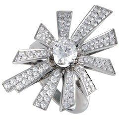 Chanel Platinum Diamond Pave Cocktail Ring