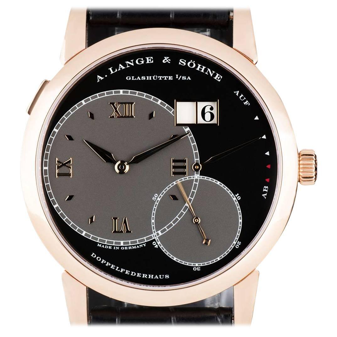 A. Lange & Sohne Rose Gold Grand Lange 1 Manual Wind Wristwatch Ref 115.031 