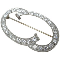 Art Deco Platinum Diamond Brooch