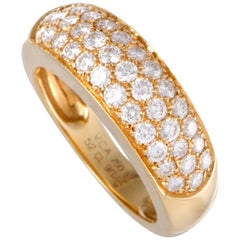 Van Cleef & Arpels Diamond Pave Yellow Gold Band Ring