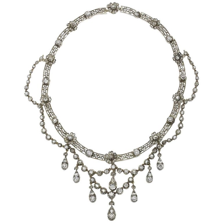 Antique Diamond Necklace For Sale at 1stdibs