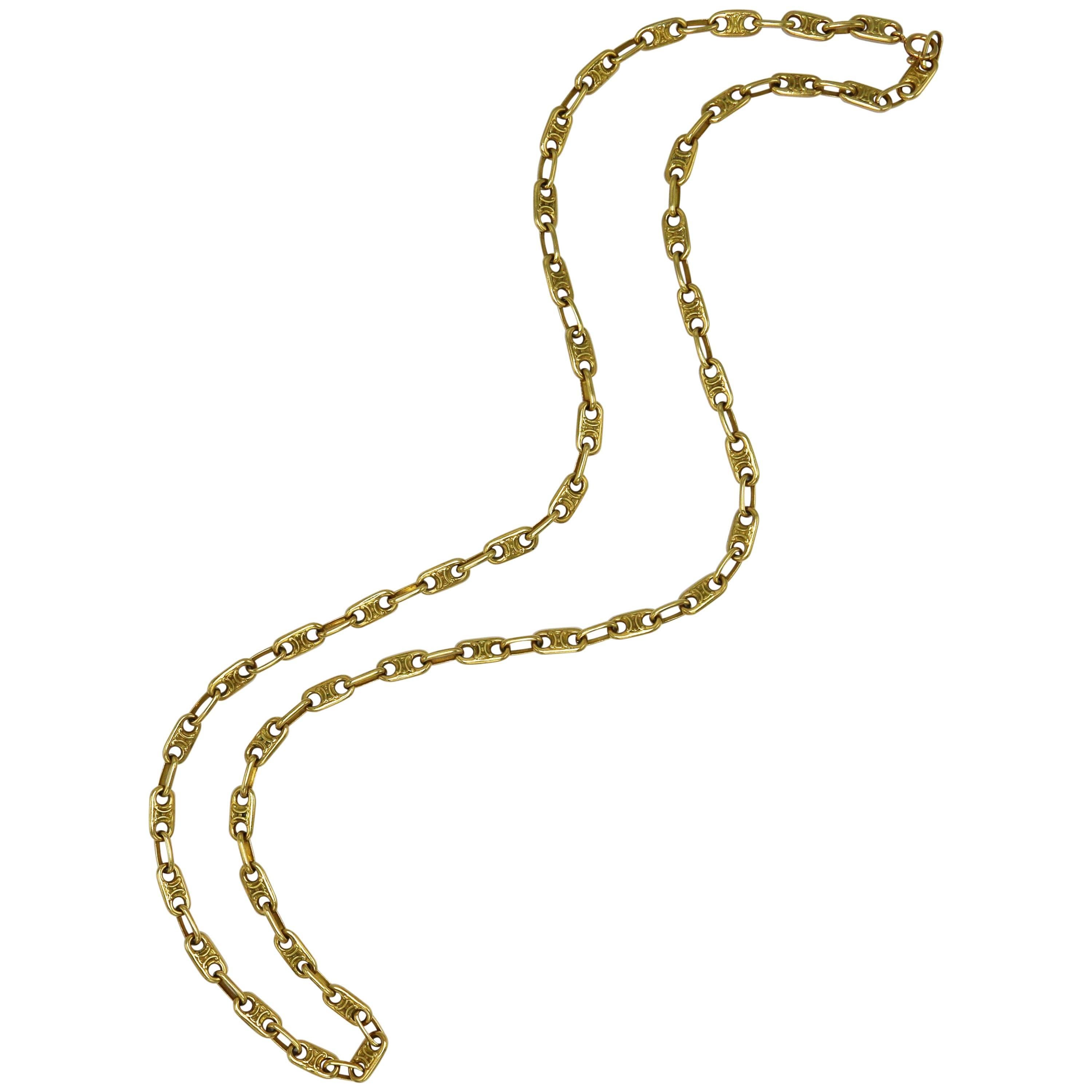 1970s Fancy Link Gold Necklace