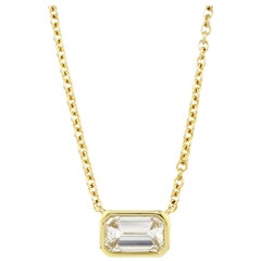 Julius Cohen 1.08 Carat Emerald Cut Diamond Necklace