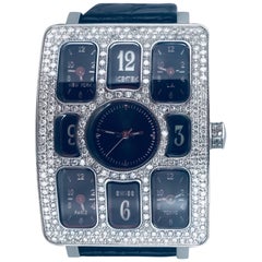 Icetex Quintempo Watch Five-Time Zone Diamond Swiss Movement Watch, Contemporary