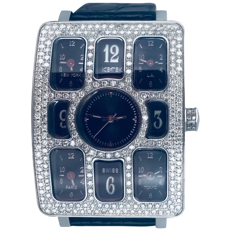Icetex Quintempo Watch Five-Time Zone Diamond Swiss Movement Watch ...