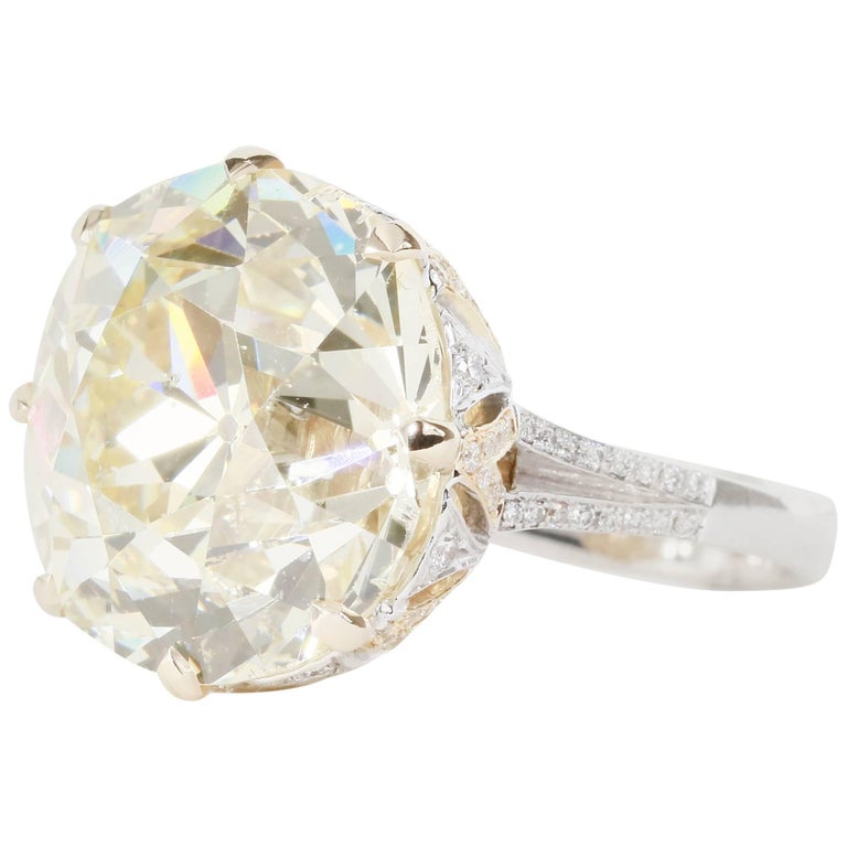 Old Mine European Diamond 25.71 Carat Ring from an Old Estate For Sale