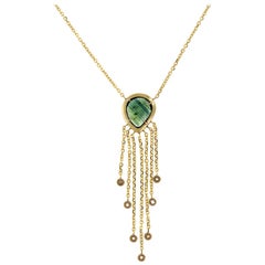 Zahra 18 Karat Yellow Gold Rose-Cut Tourmaline Necklace For Sale at 1stdibs