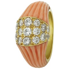 Vintage Cartier Coral Diamond Ring