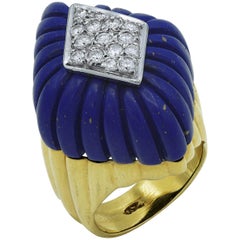Lapis-Lazuli and Diamonds Ring