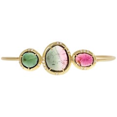 Daphne 18 Karat Gold Rosecut Tourmaline Cuff
