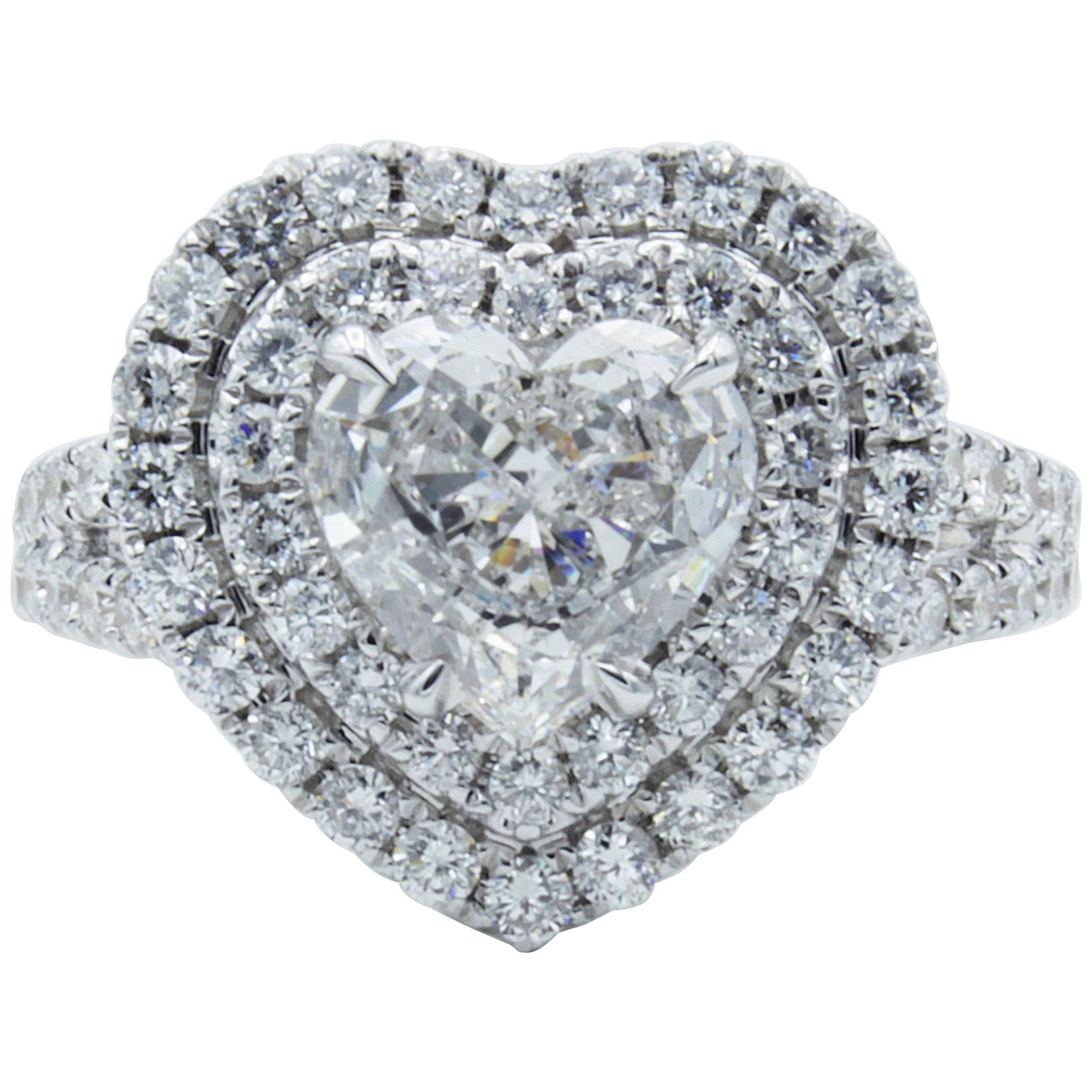 David Rosenberg 1.18 Carat Heart Shaped E/VS2 Diamond Engagement Ring