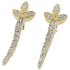 Jose Hess 18 Karat Diamond Dangling Earrings in Yellow Gold