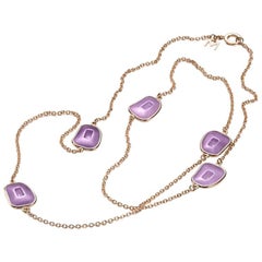 Mattioli Puzzle Necklace with Lavender Jade in 18 Karat Rose Gold