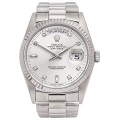 Rolex Day-Date 18 Karat White Gold Unisex 18239