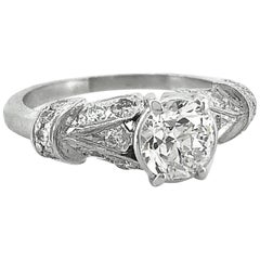 .80 Carat Diamond Antique Engagement Ring Platinum