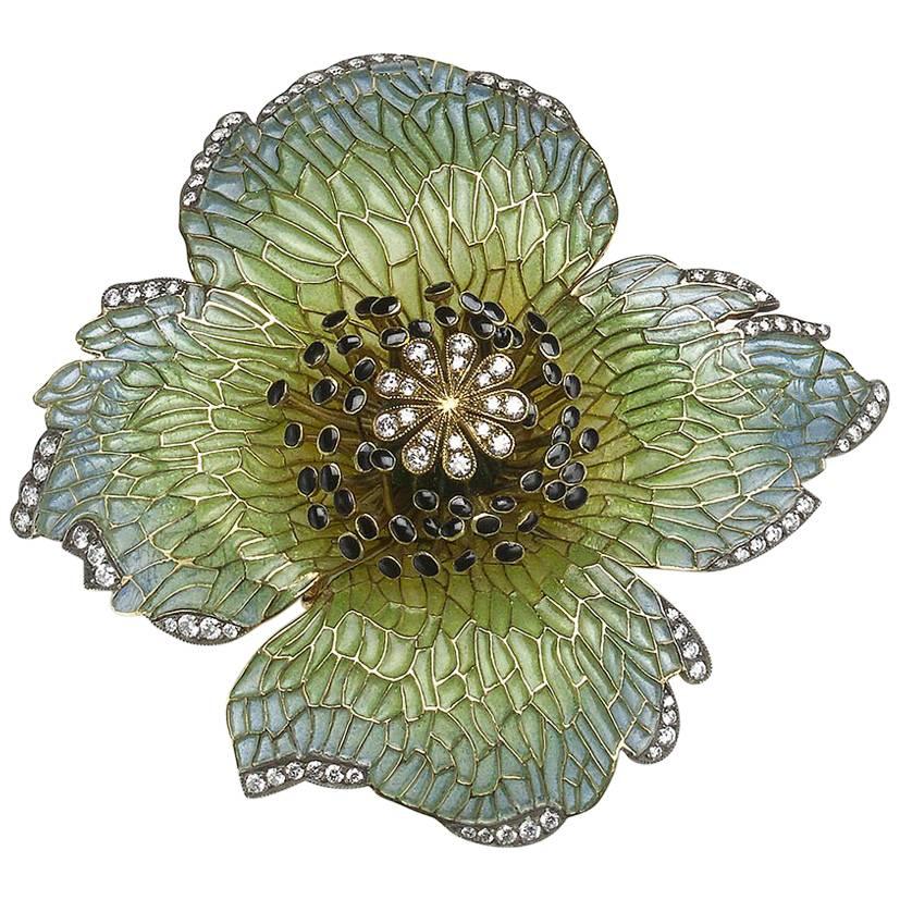 Poppy Head Flower Brooch