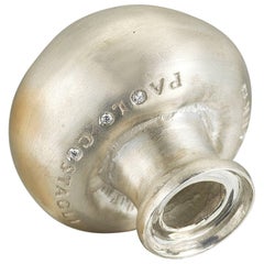 Sterling Silver Mushroom Salt Shaker with Diamonds, 0.10 Carat