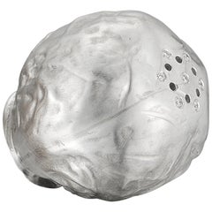 Sterling Silver Brussel Sprout Salt Shaker with Diamonds, 0.10 Carat