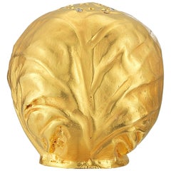 18 Karat Gold Vermeil Brussel Sprout Salt Shaker with Diamonds, 0.10