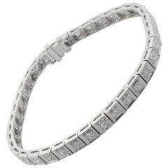 Bracelet « Tennis Bracelet » ligne droite en platine des années 1950