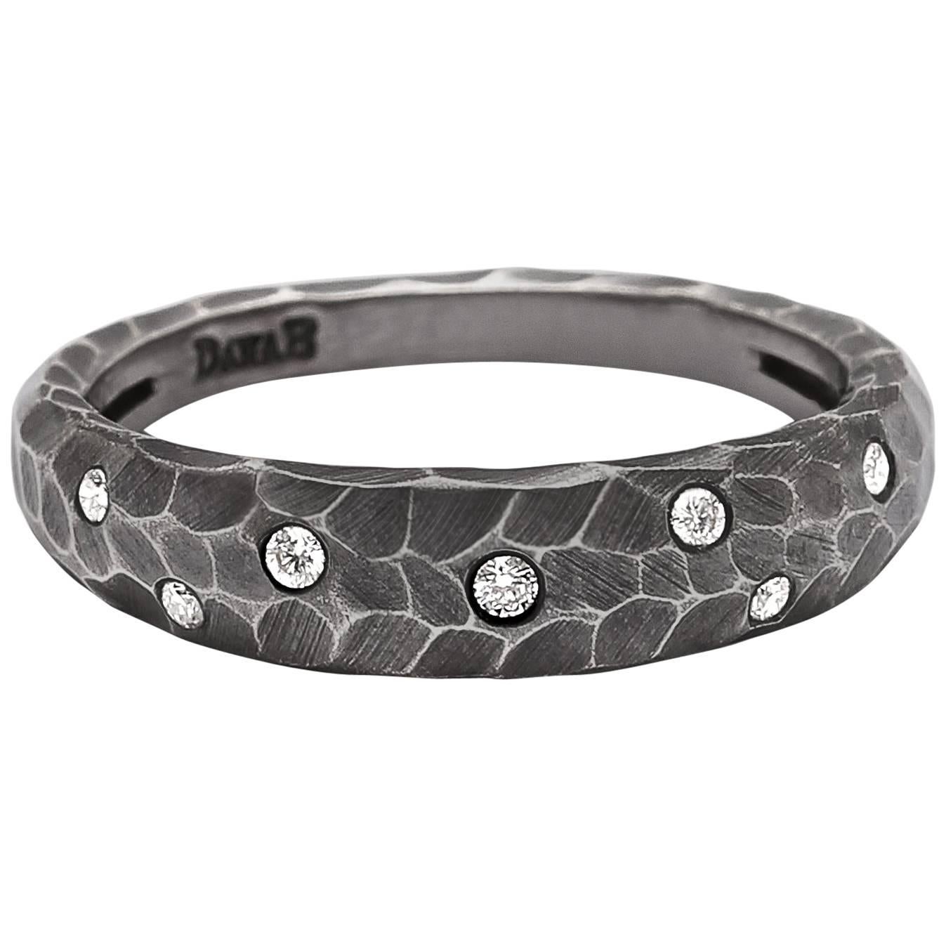 Hammered Sculpted “Constellation” Stacking Band For Sale