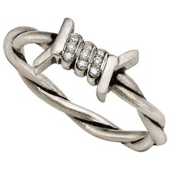 Wendy Brandes Twisted Barbed Wire Stacking Diamond and Platinum Ring