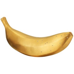 18 Karat Gold Vermeil Banana Salt Shaker with Diamonds, 0.40 Carat