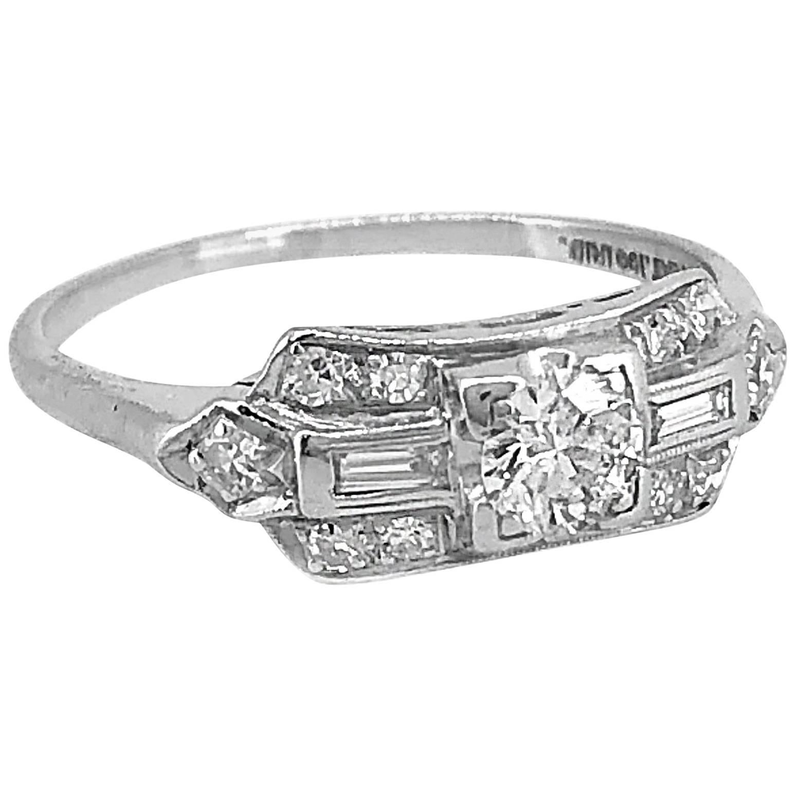 .33 Carat Diamond Antique Engagement or Fashion Ring Platinum