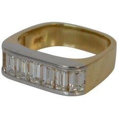 VS 1.40 Carat Diamond 14 Carat Gold Half Eternity Square Stack Ring