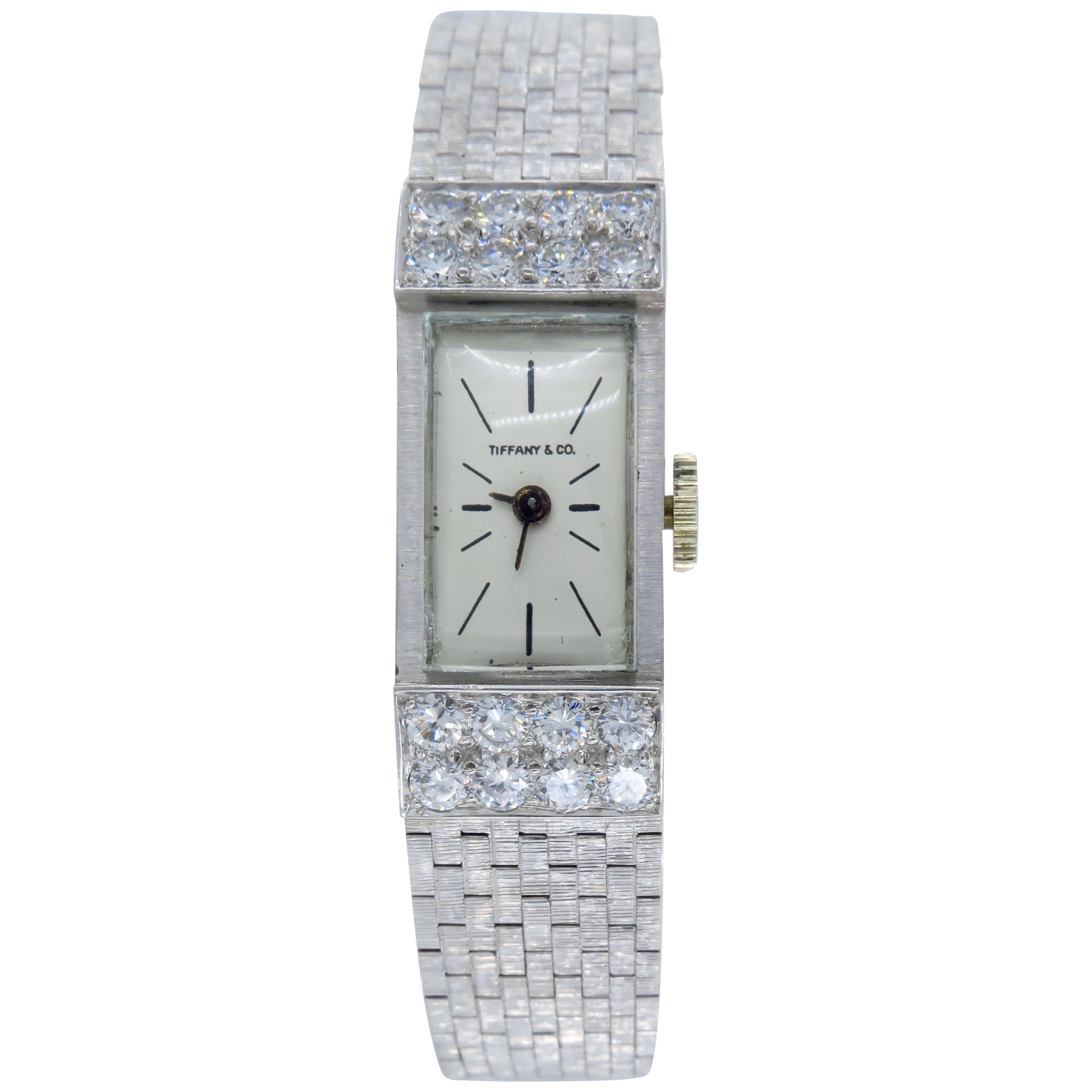 Tiffany & Co. 14 Karat White Gold Diamond Watch