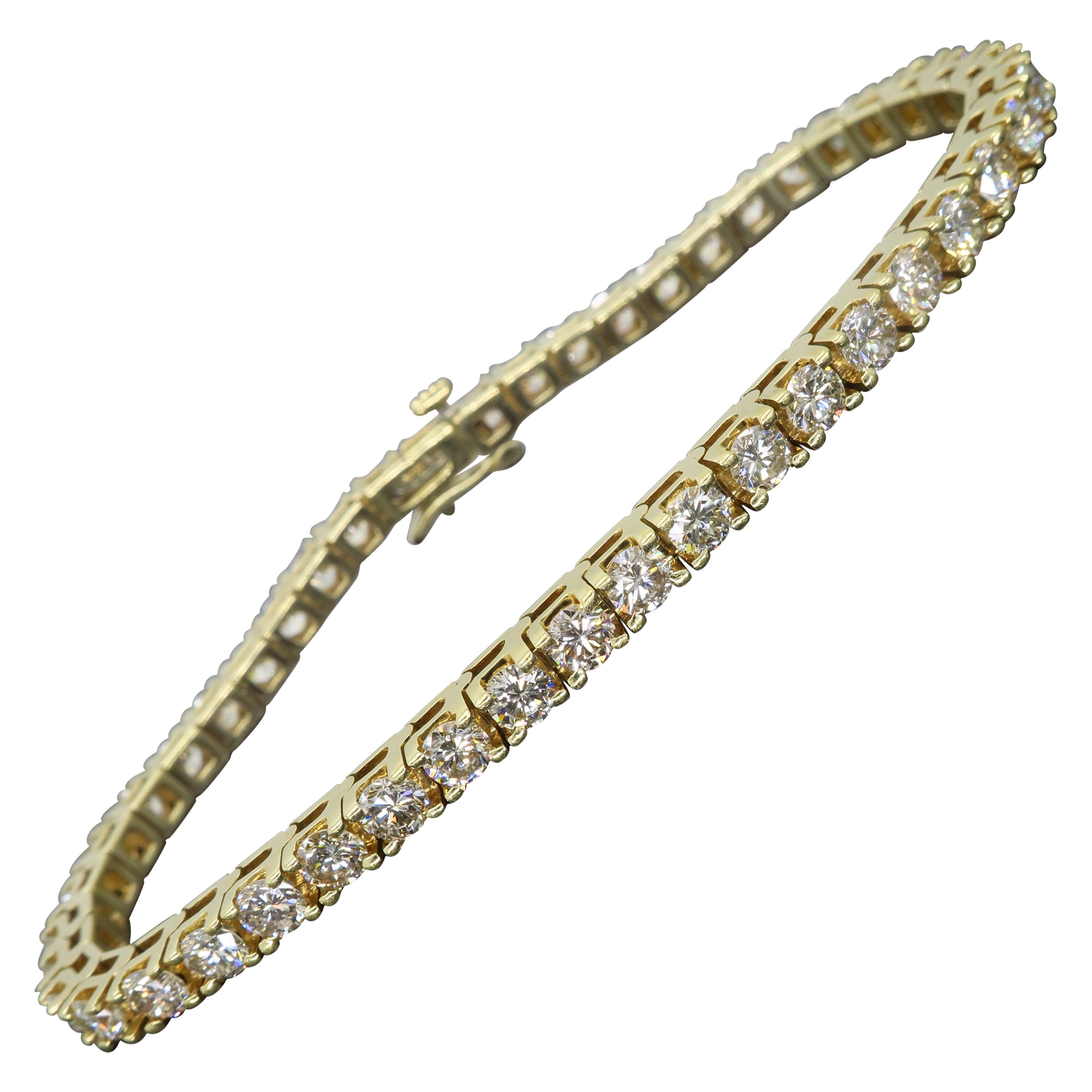 Custom Made 6.00 Carat Diamonds Unisex Tennis Bracelet VVS Diamonds 14K