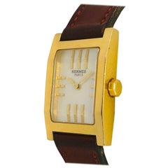 Vintage Hermes Ladies yellow gold Tank Style Quartz Wristwatch