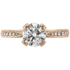 Mark Broumand 1.95 Carat Round Brilliant Cut Diamond Engagement Ring