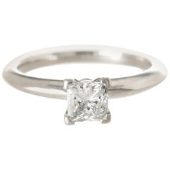 Tiffany & Co. Platinum and Princess Cut Diamond Engagement Ring