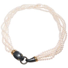 Collier Panthère de Cartier Paris en or argenté et perles