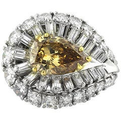 Mark Broumand 8.01 Carat Fancy Dark Brown Pear Shaped Diamond Engagement Ring