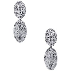 Round Brilliant Diamond Tear Drop Dangle Earrings