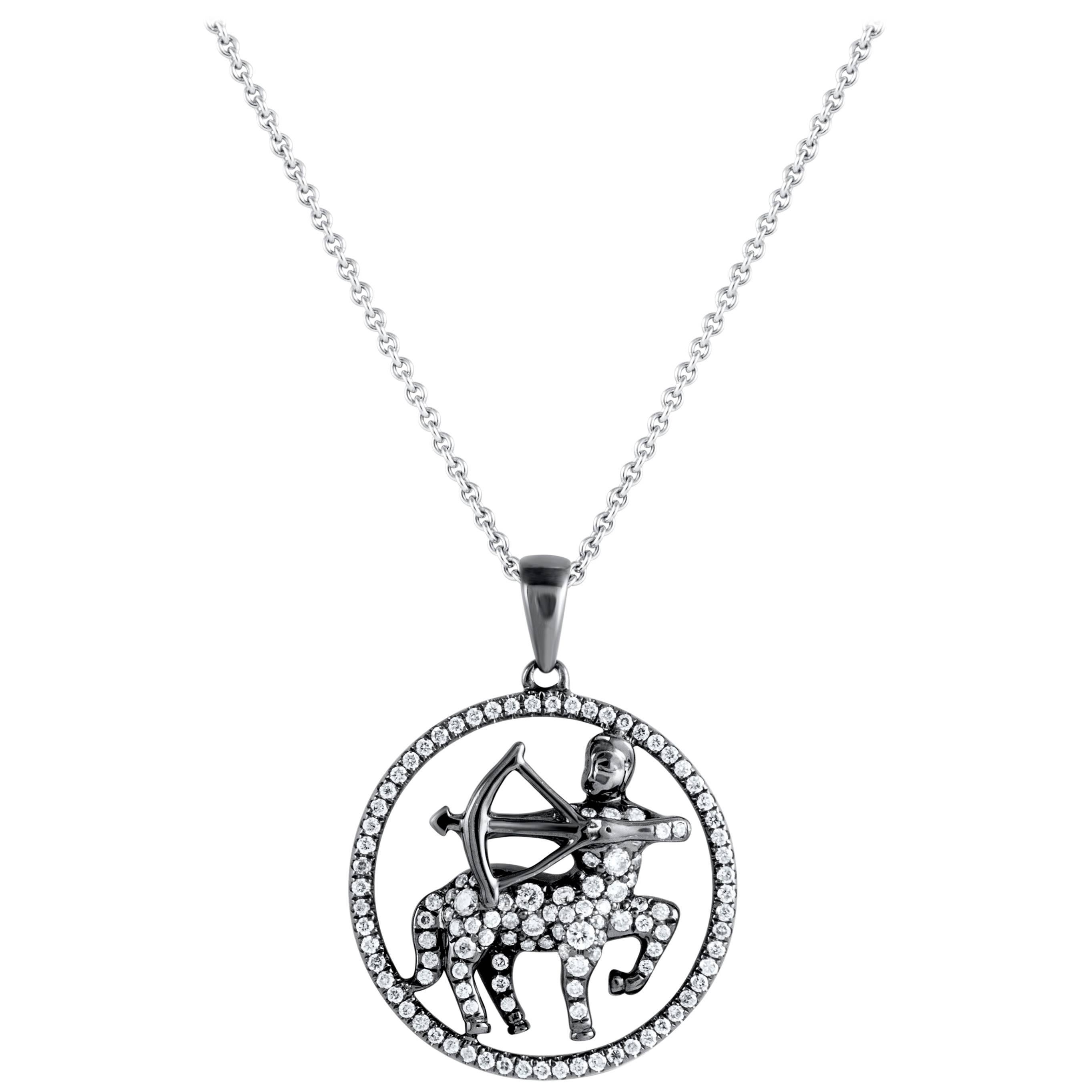 Sagittarius Zodiac Diamond Pendant Necklace