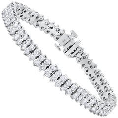 Roman Malakov 9.19 Carats Brilliant Round Cut Diamond Double Row Tennis Bracelet