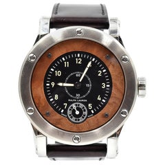 Ralph Lauren Stainless Steel Wood Inlay Automotive automatic Wristwatch