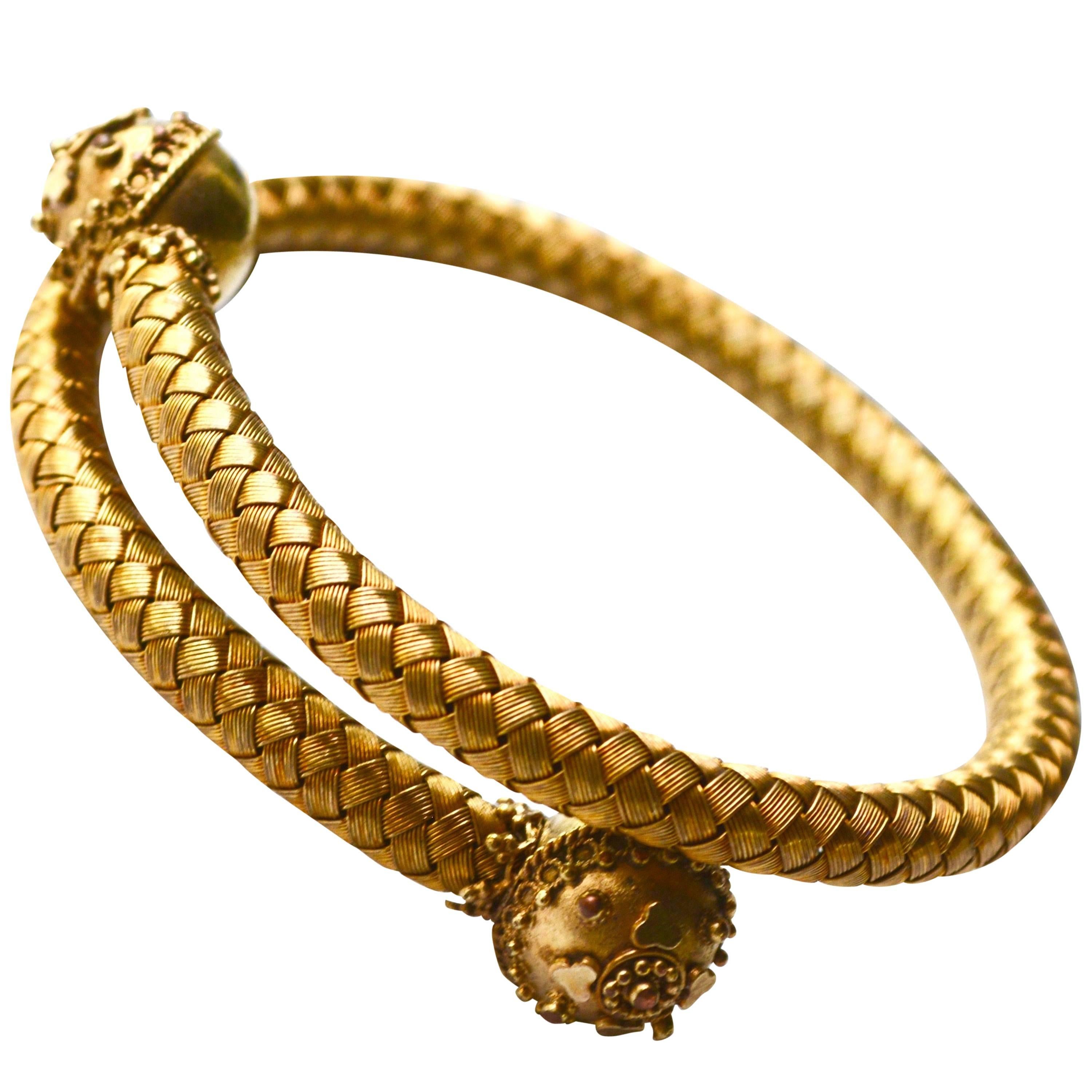 Victorian Mesh Etruscan Bracelet For Sale
