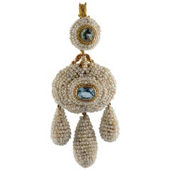 Renaissance Micro Pearl Topaz Yellow Gold Pendant