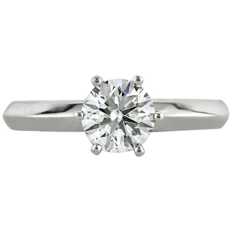 Mark Broumand 1.02 Carat Round Brilliant Cut Diamond Solitaire Engagement Ring For Sale