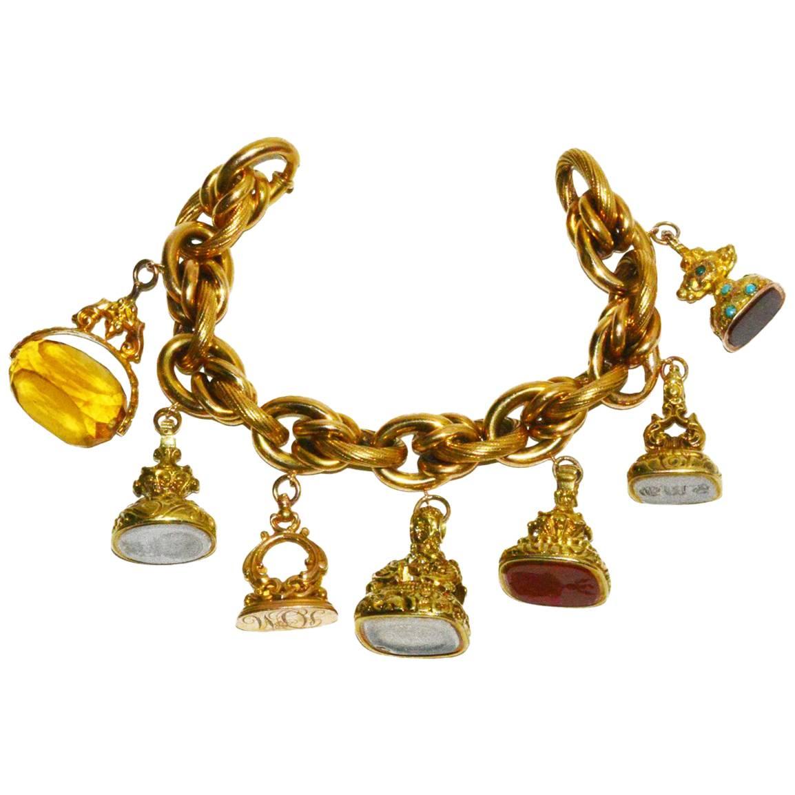 Antique Seal Collection Charm Bracelet