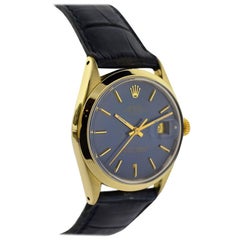 Rolex Gold Shell Original Blue Dial Automatic Wristwatch, circa 1980