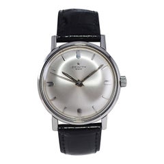 Zenith Stainless Steel Original Dial Manual Wind Watch, circa 1950s