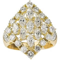 18 Karat Diamond Cluster Ring