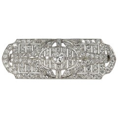 Antique Platinum Hayden W. Wheeler & Co Art Deco Brooch, circa 1930s